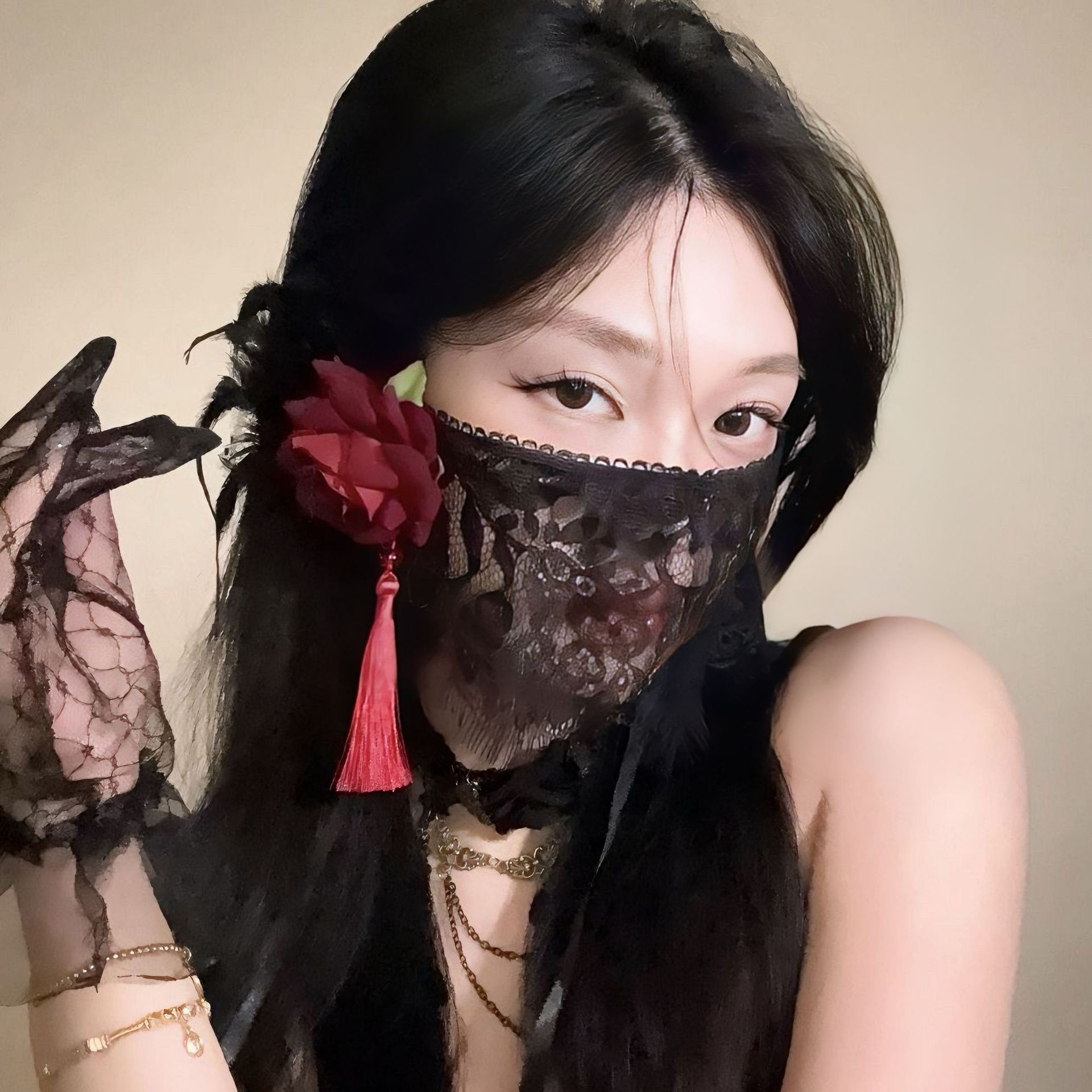 Respirator Half Face - 2026 New Black Flower Half Face