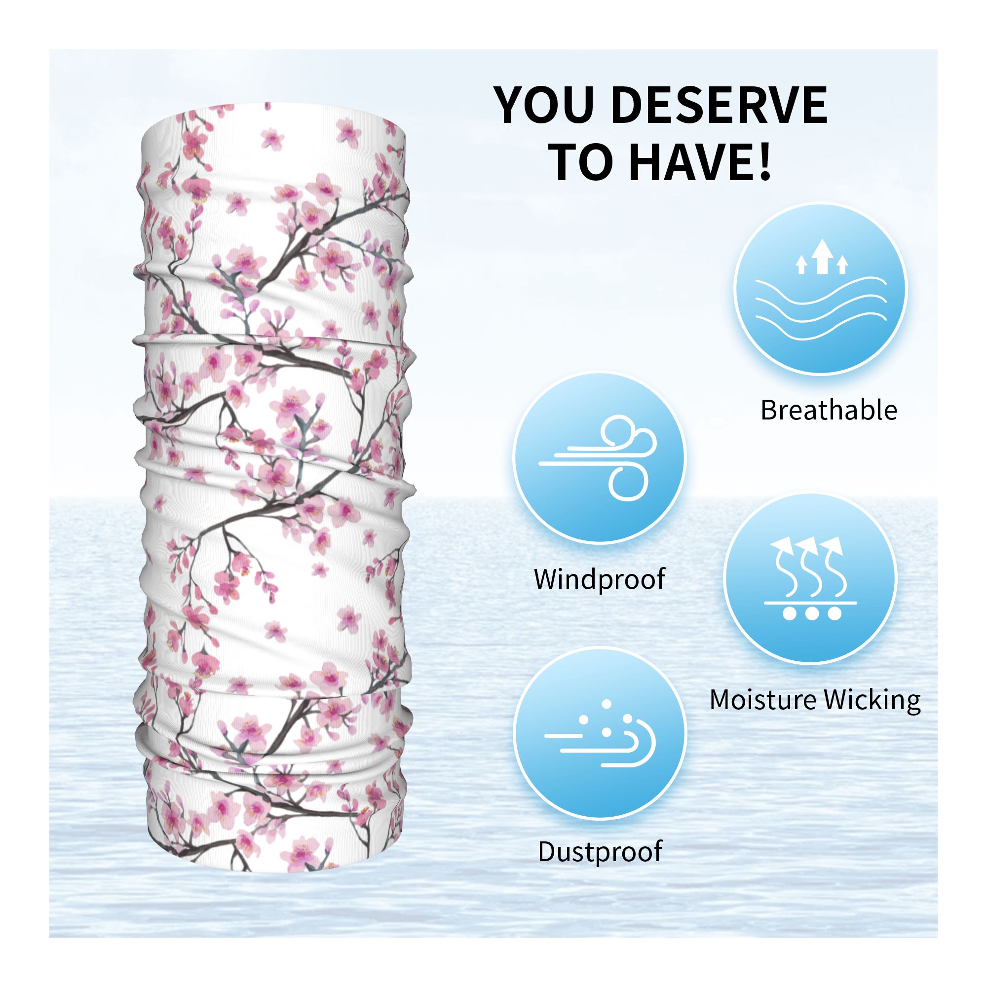 Japan Sakura Cherry Blossoms w - Neck Gaiter Face Cover avis et prix