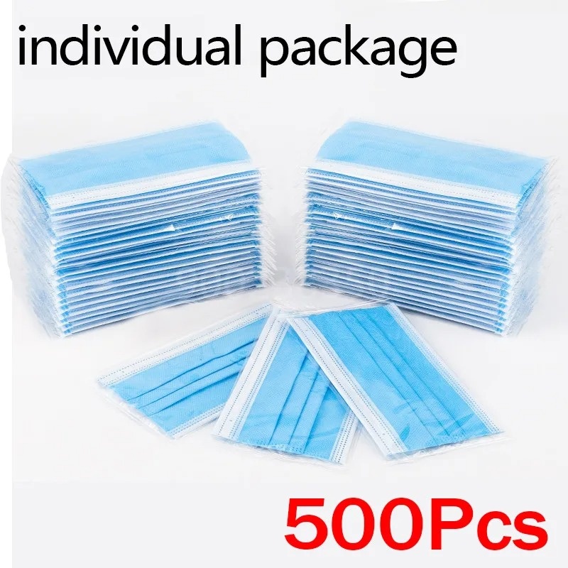 50-500pcs Disposable Adults in - Disposable Mask Blue avis et prix