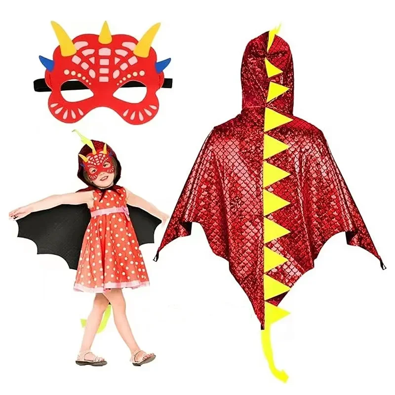 Child Green Dinosaur Cloak wit - Kids Face Mask avis et prix