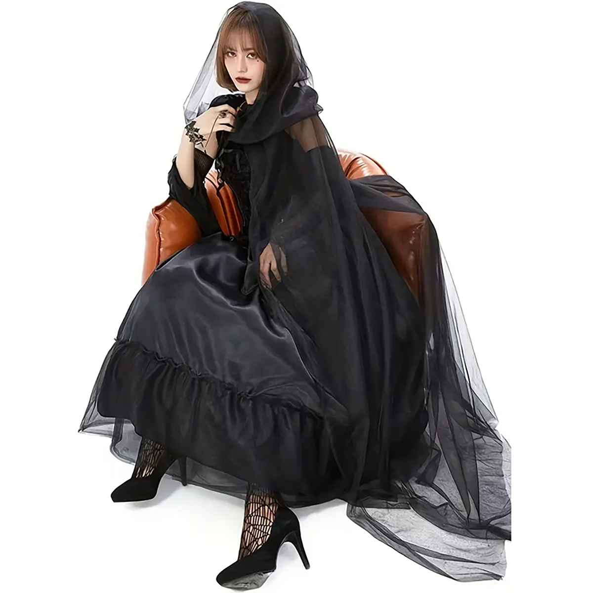2pcs Set of Black Veil Cape An - Black Face Mask Pack avis et prix