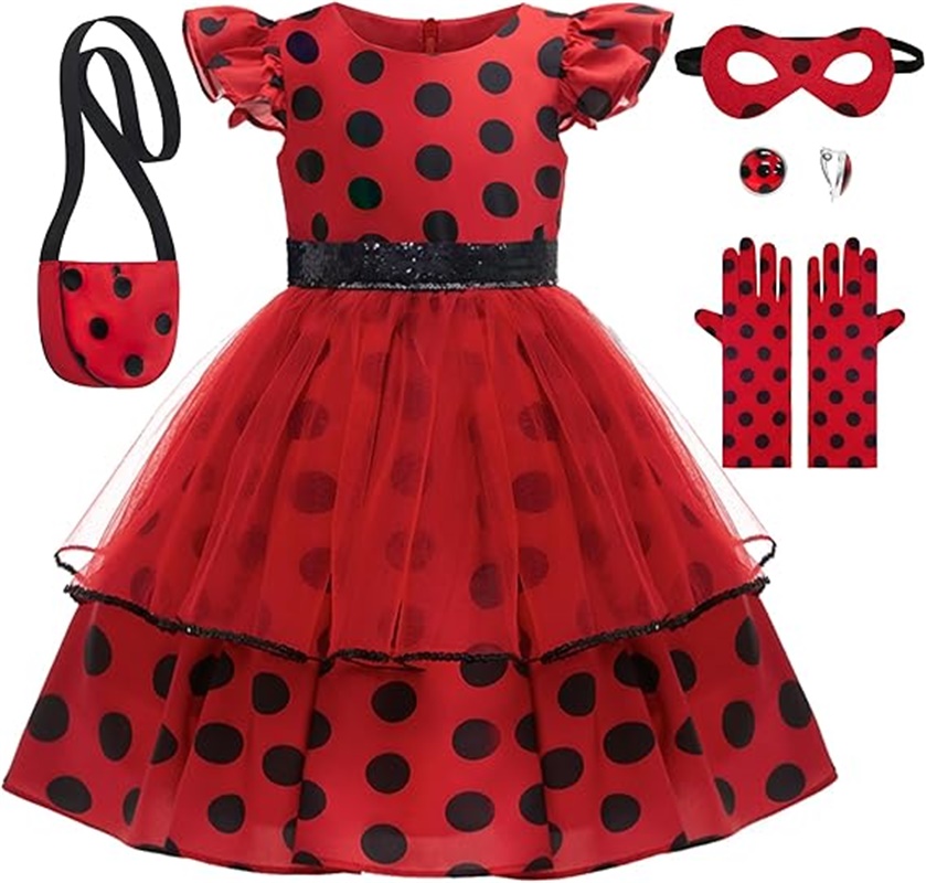 Girls Cosplay Costume Polka Do - Kids Face Mask avis et prix