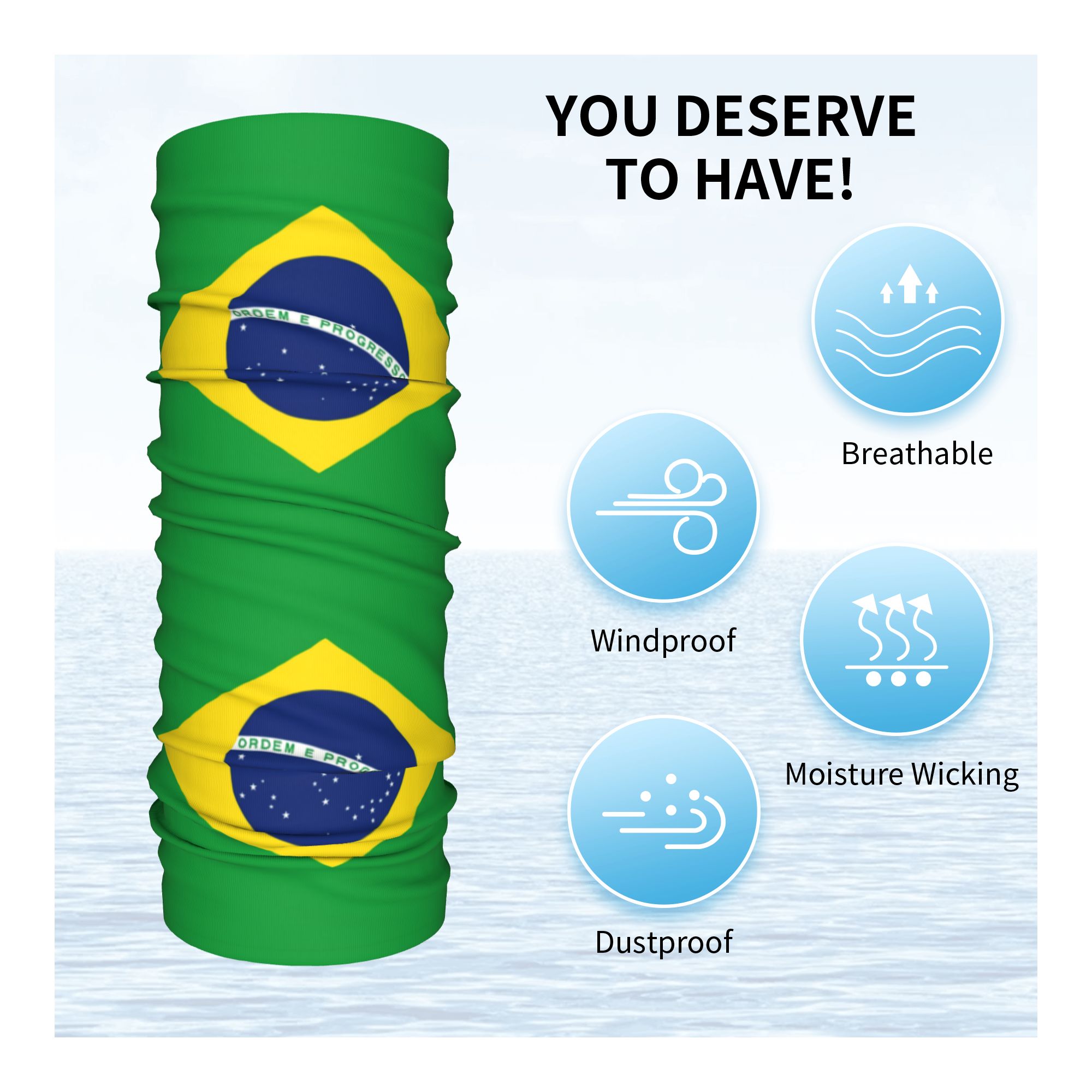 Custom Brazil Flag Bandana Nec - Neck Gaiter Face Cover avis et prix