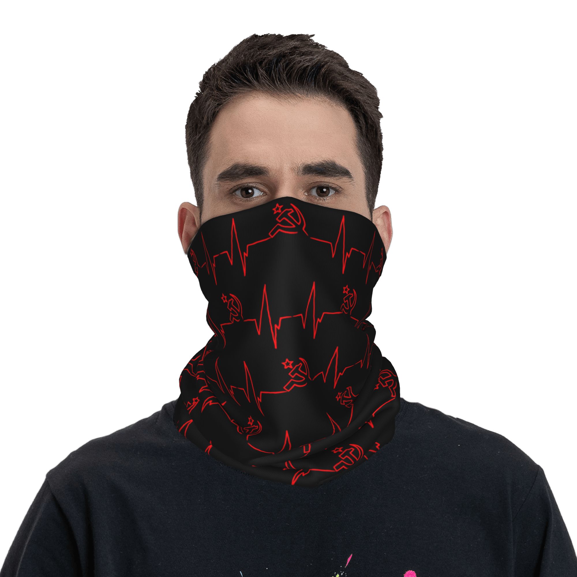 Custom Heartbeat Russian Flag  - Neck Gaiter Face Cover avis et prix