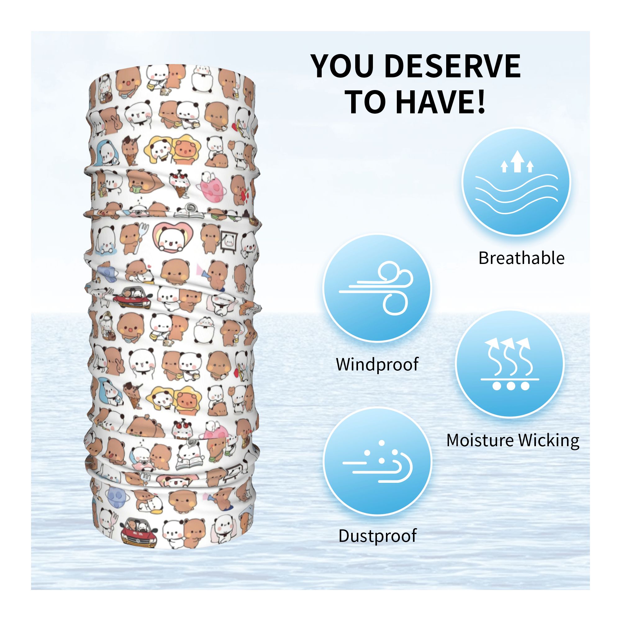 Custom Bear Cartoon Peach And  - Neck Gaiter Face Cover avis et prix