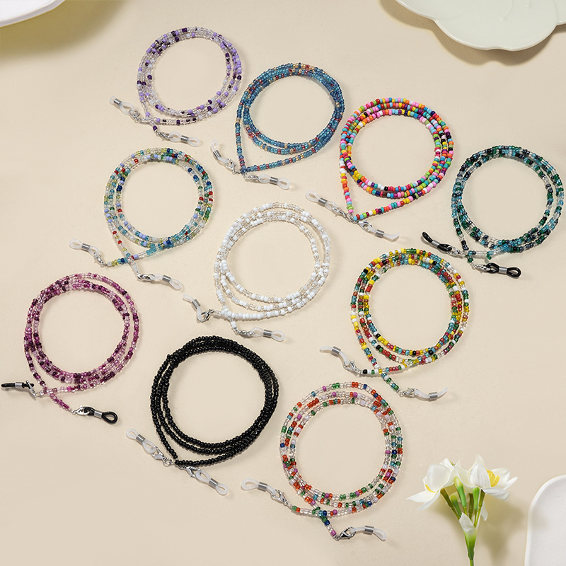 【F】 Colorful Rice Bead Glasses - Mask Chain Holder avis et prix