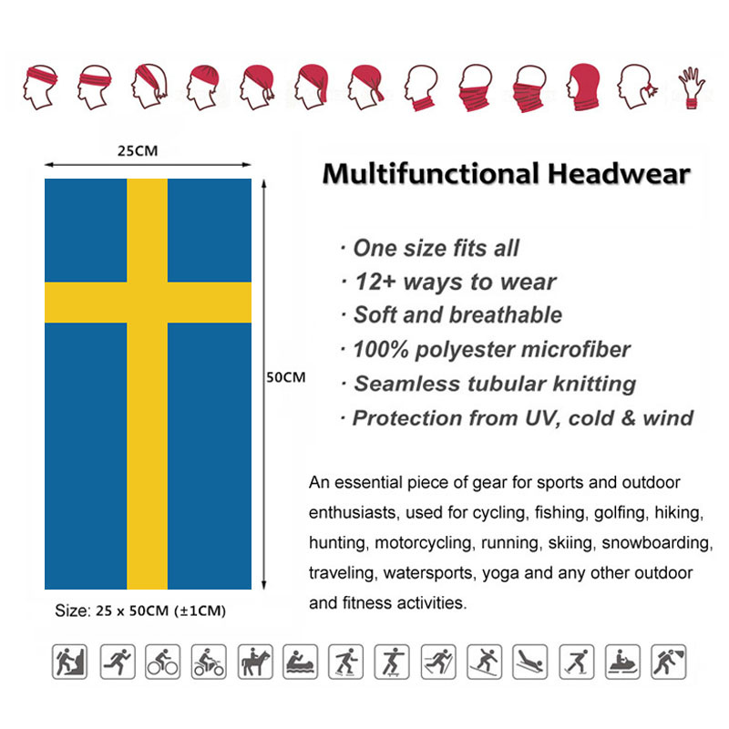 Sweden Flag Printed Bandana He - Neck Gaiter Face Cover avis et prix