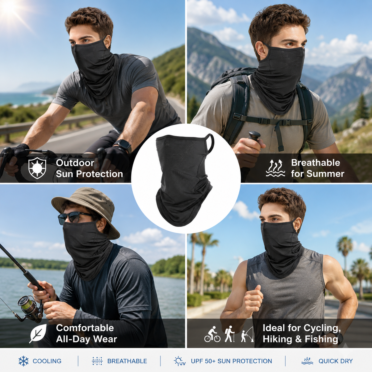 Breathable Quick-Dry Neck Gait - Respirator Half Face avis et prix