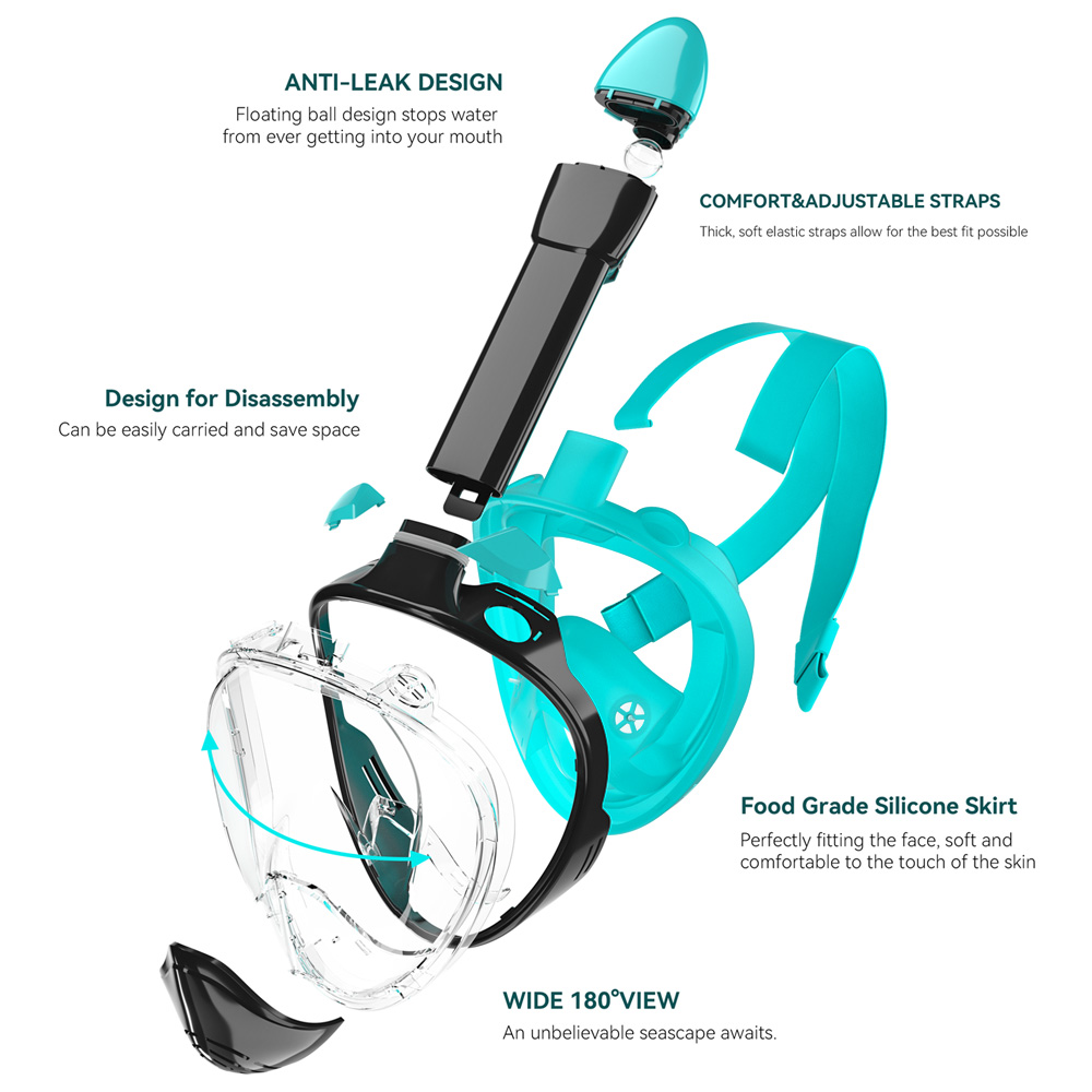 Full Face Snorkel Mask Silicon - Silicone Mask Bracket avis et prix