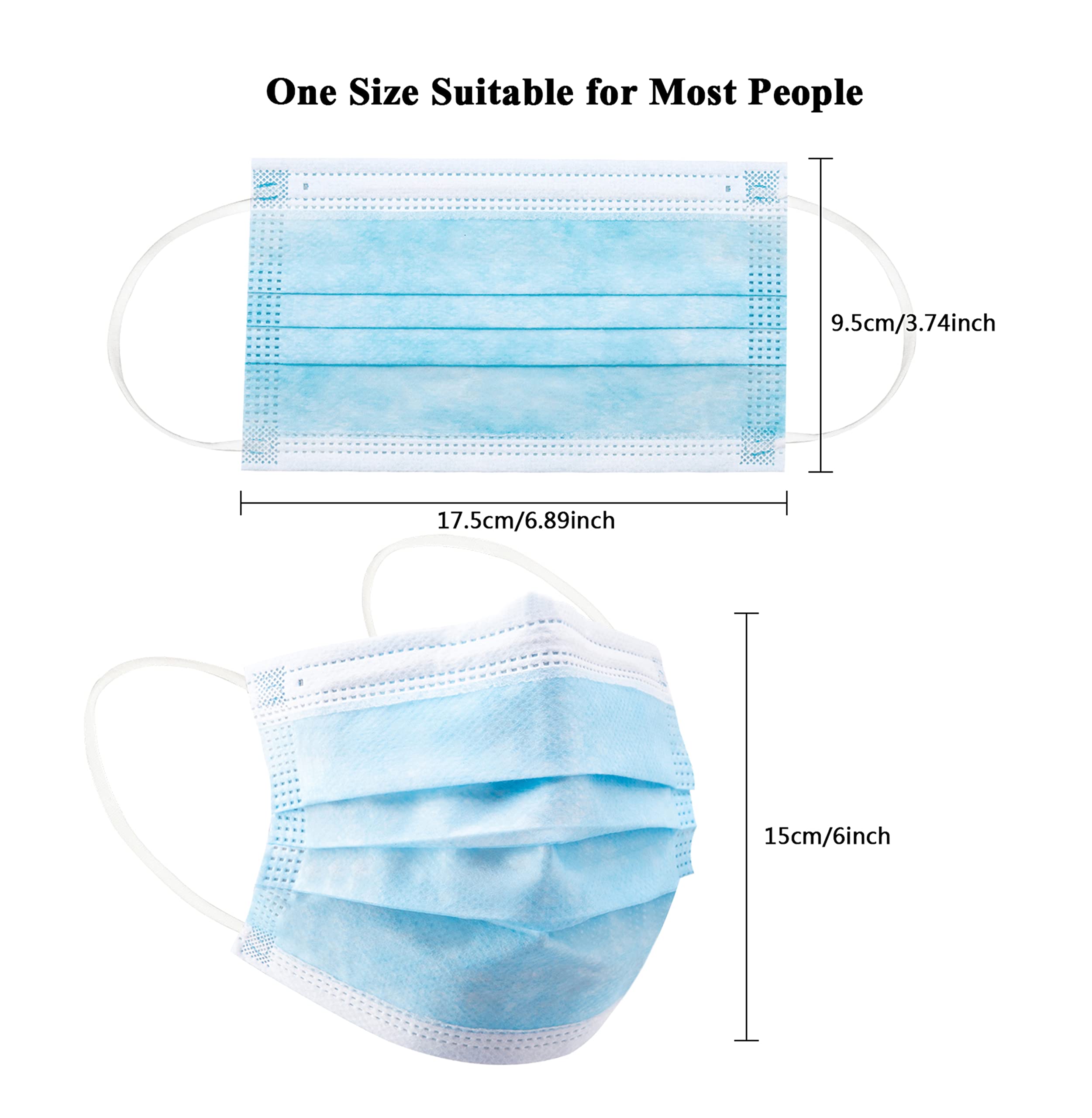 50/100 PCS Box Blue Face Masks - Disposable Mask Blue avis et prix