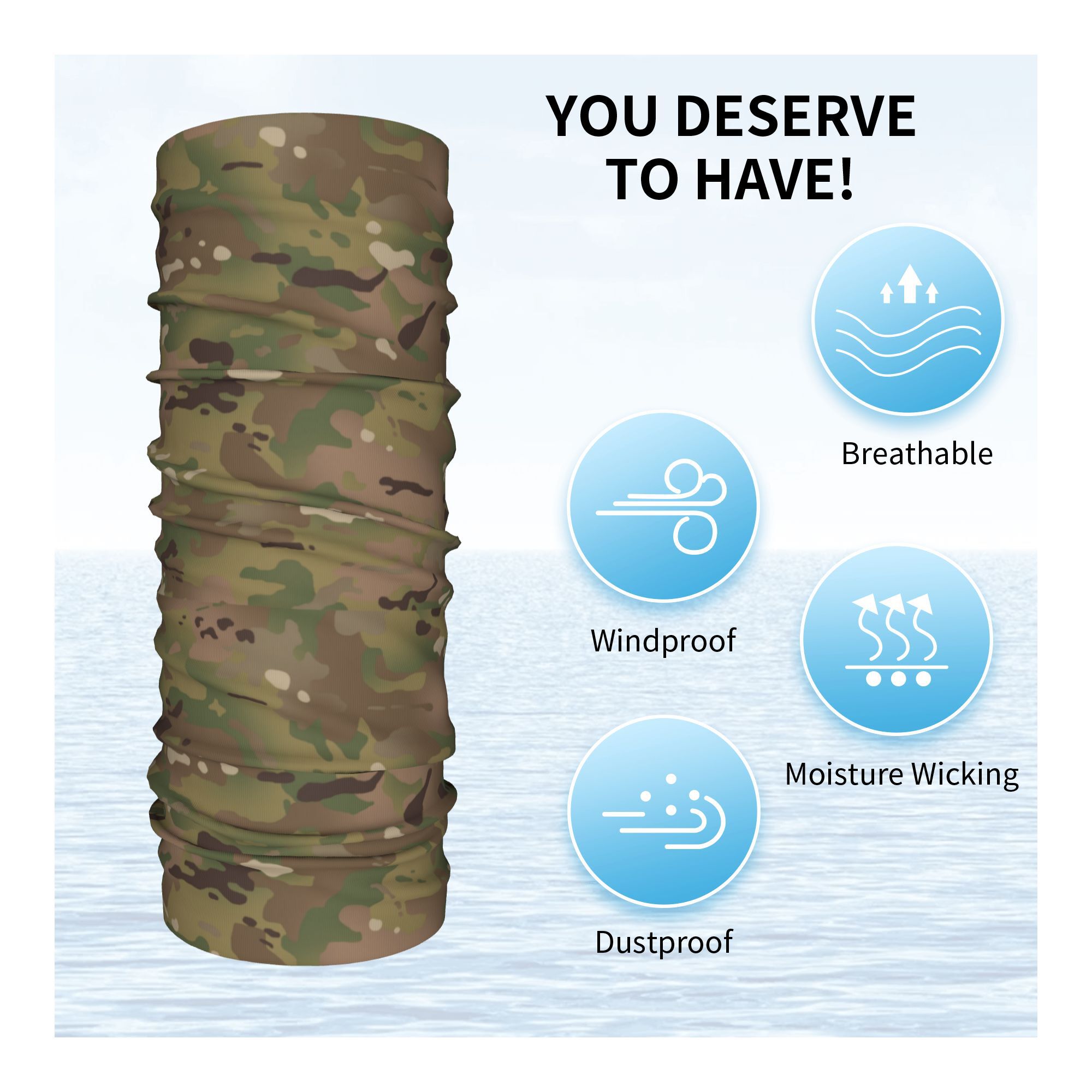 Custom Military Camouflage Pat - Neck Gaiter Face Cover avis et prix