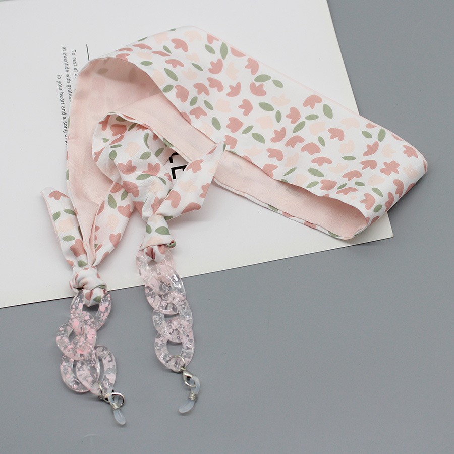 Bohemia Print Silk Scarf Glass - Mask Chain Holder avis et prix